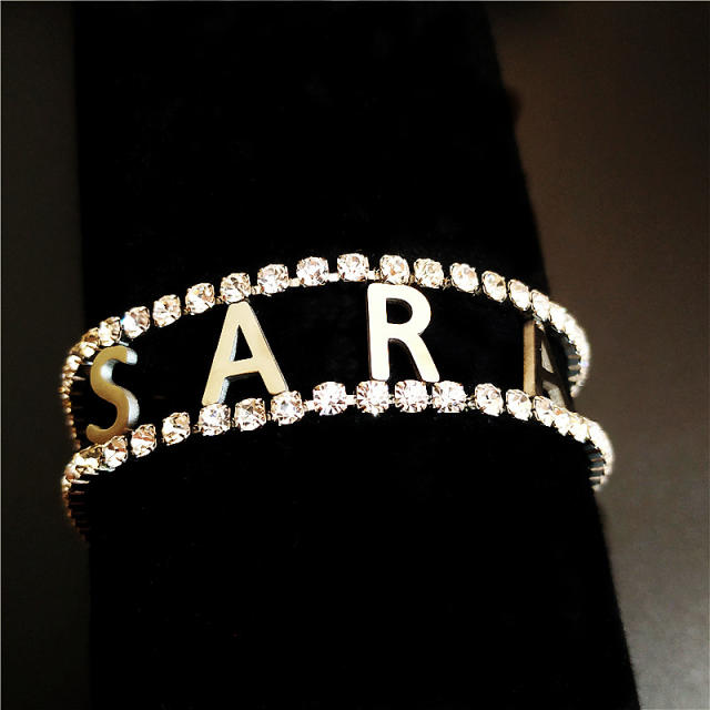 Hot sale diamond custom name choker necklace