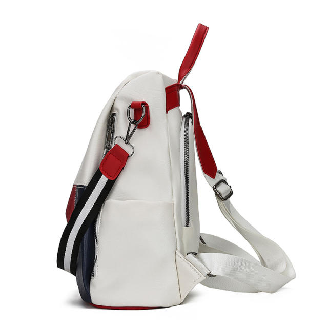 Color matching PU material backpack