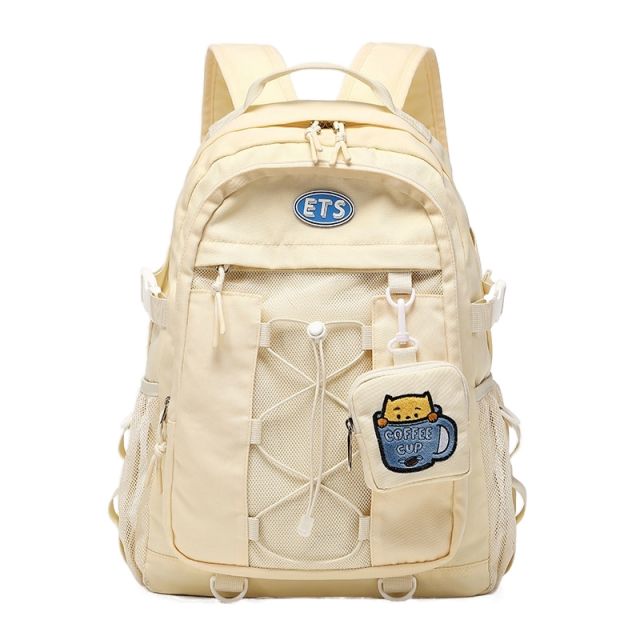 Korean fashion plain color large storage school bag laptop bag backpack