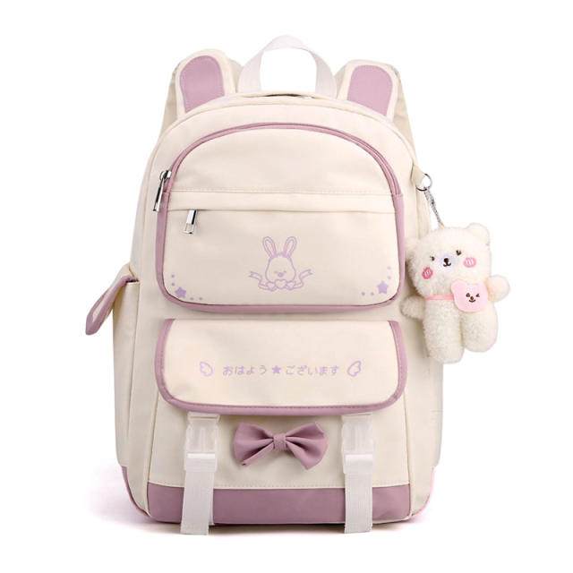 INS Sweet pink color bow school bag backpack