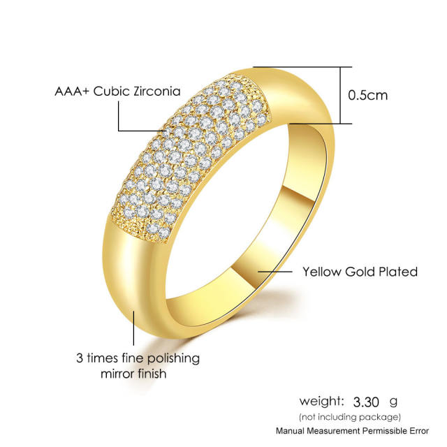 14K gold plated diamond gold plated copper finger rings