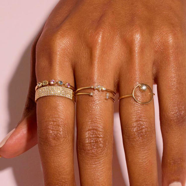 Daimond gold plated copper finger rings