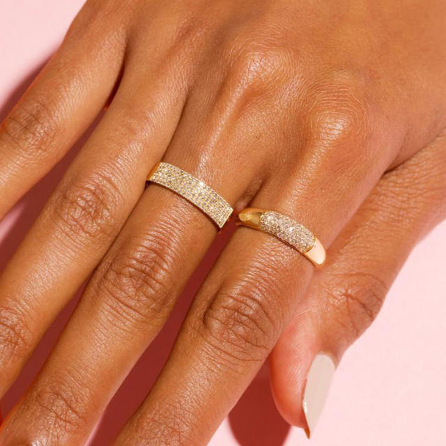 14K gold plated diamond gold plated copper finger rings