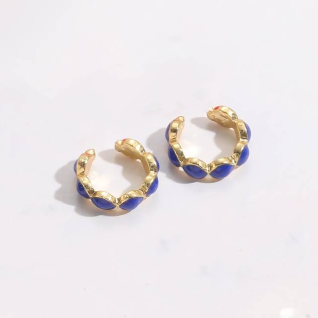 Summer color enamel copper material ear cuff