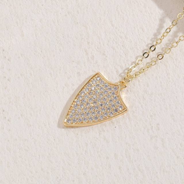 Sweet ghost diamond pendant gold plated copper necklace