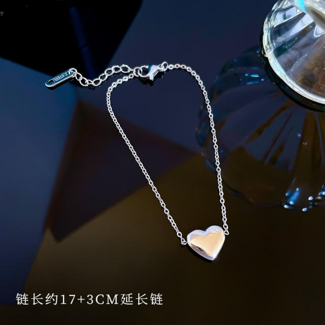 Korean fashion heart stainless steel bracelet
