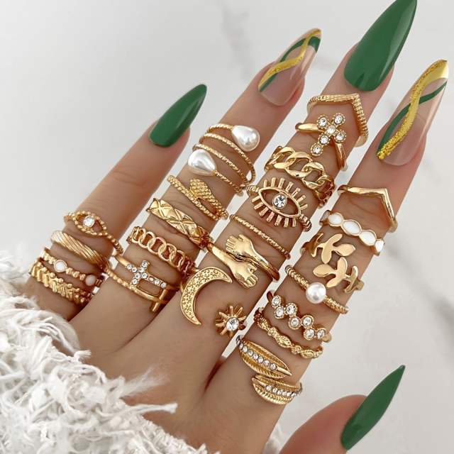 Hot sale enamel leaf butterfly hug women stackable rings set