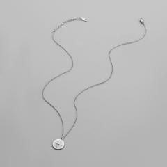Silver color coin pendant necklace stainless steel necklace for men