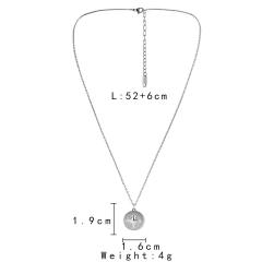 Silver color coin pendant necklace stainless steel necklace for men