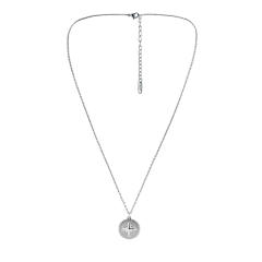 Silver color coin pendant necklace stainless steel necklace for men