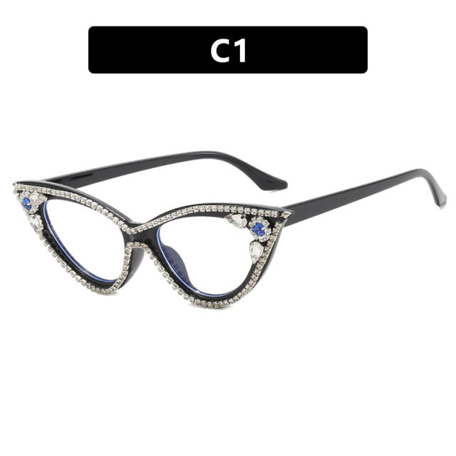 Luxury diamond cat eye shape women reading glasses