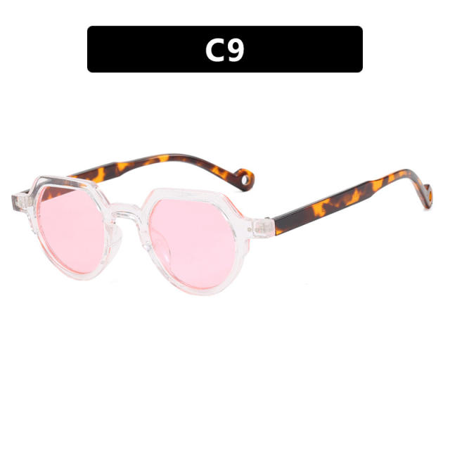 Vintage fashion show round shape colorful sunglasses