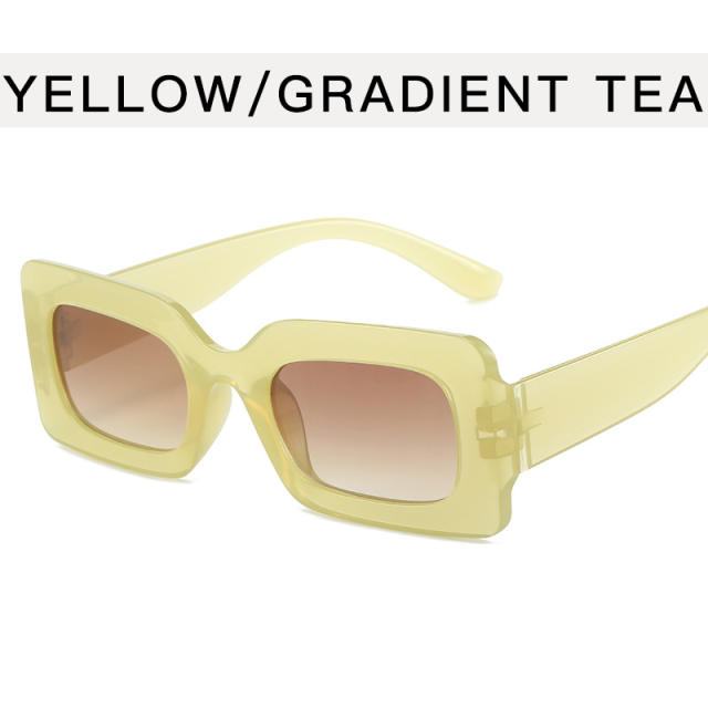 ins jelly color Y2K square shape lady sunglasses