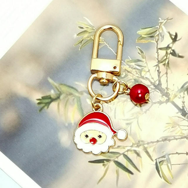 Christmas gift cute colorful enamel alloy keychain