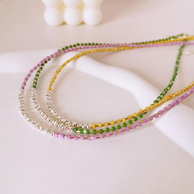 INS sweet colorful tiny bead choker necklace