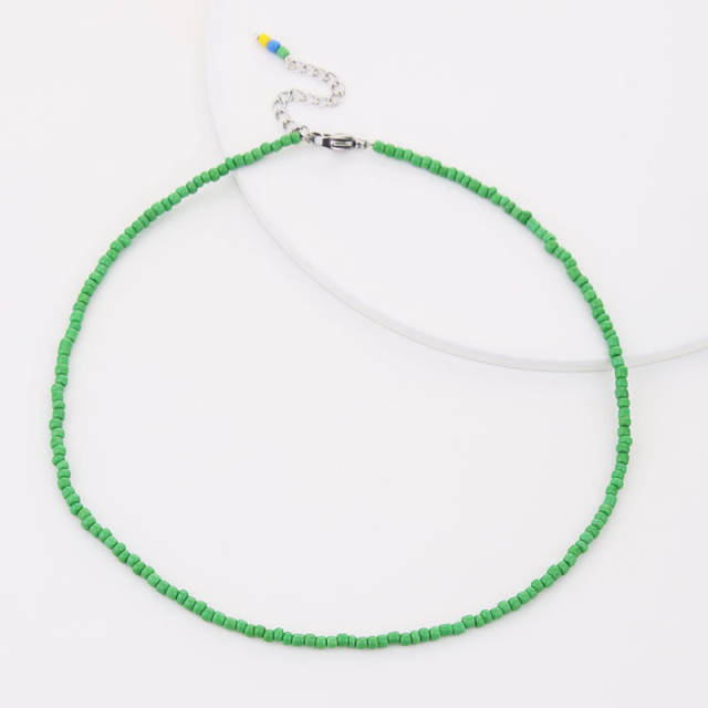 Boho colorful seed bead handmade choker necklace