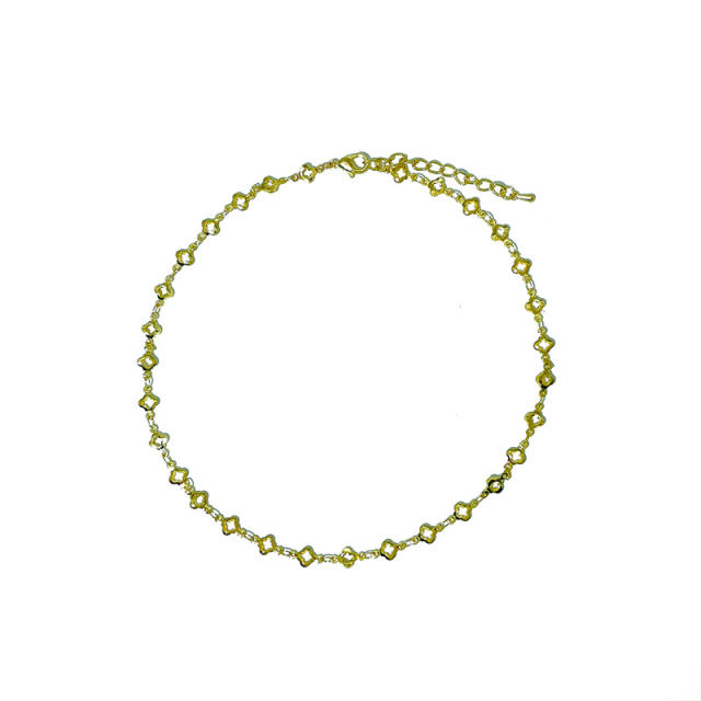 Summer fresh green color seed bead choker necklace