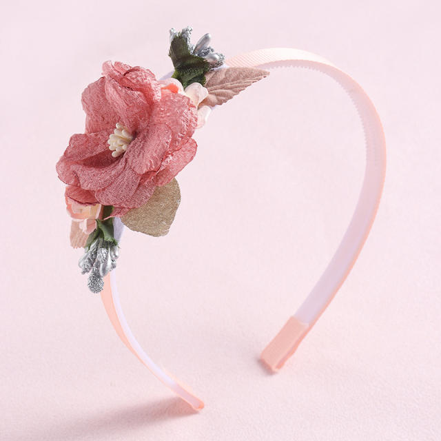 Sweet Simulation flowers pink color cute headband for kids