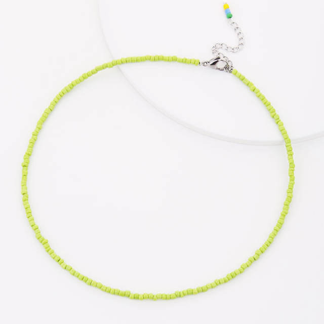 Boho colorful seed bead handmade choker necklace