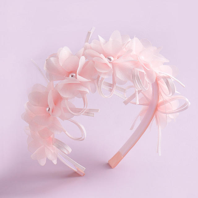 Sweet Simulation flowers pink color cute headband for kids