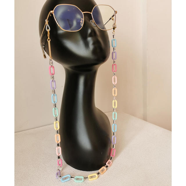 Y2K ins rainbow color acrylic glasses chain