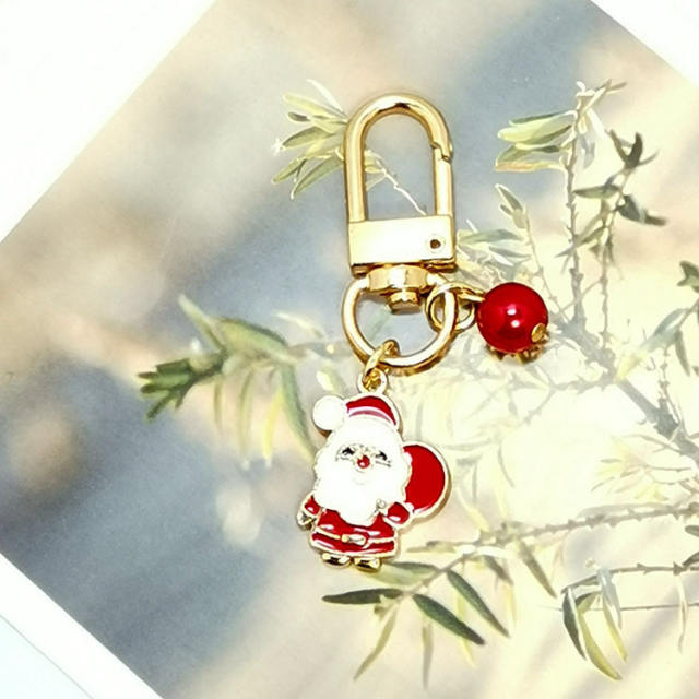 Christmas gift cute colorful enamel alloy keychain