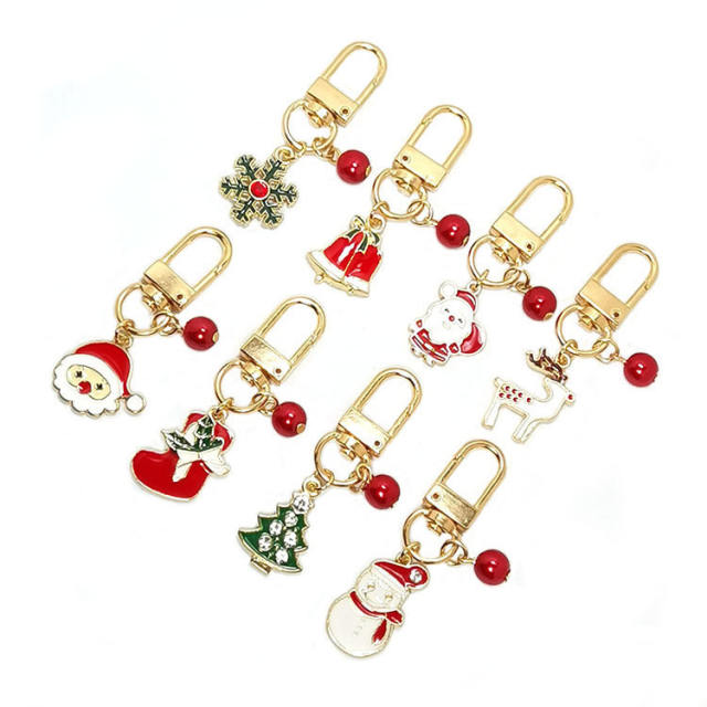 Christmas gift cute colorful enamel alloy keychain