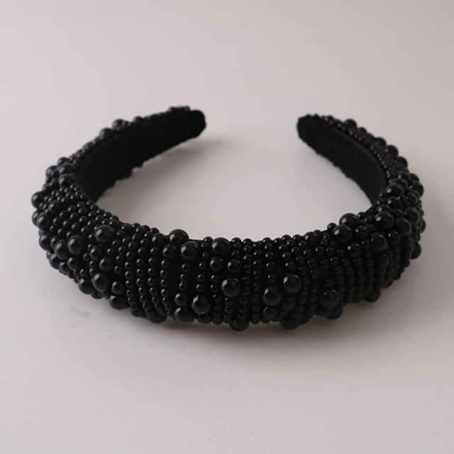 Elegant braid pearl bead easy match padded headband