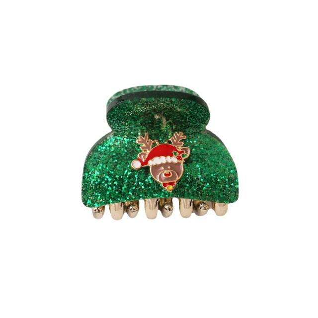 Cute small size christmas holiday hair claw clips