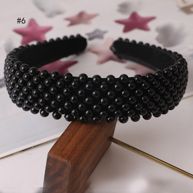 Elegant braid pearl bead easy match padded headband