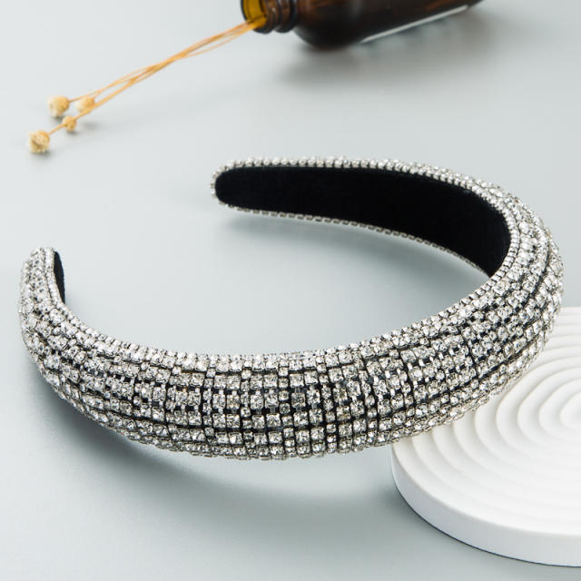 Baroque luxury rhinestone diamond padded headband