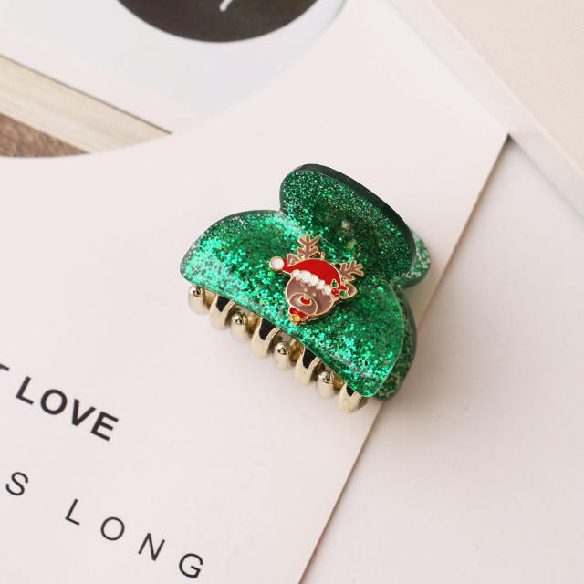 Cute small size christmas holiday hair claw clips