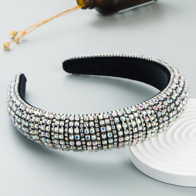 Baroque luxury rhinestone diamond padded headband