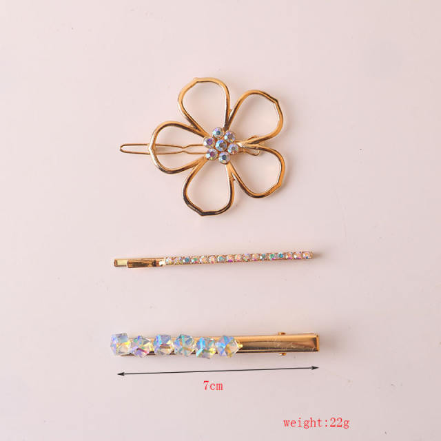 3pcs set hollow out flower bobby pins hair clips set