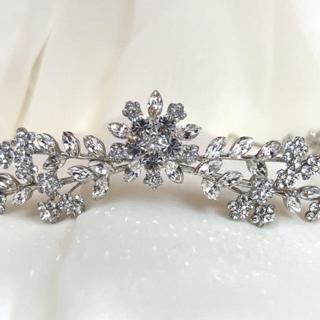 Hot sale diamond flower wedding headband