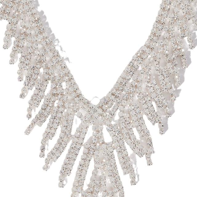 Delicate diamond tassel necklace set