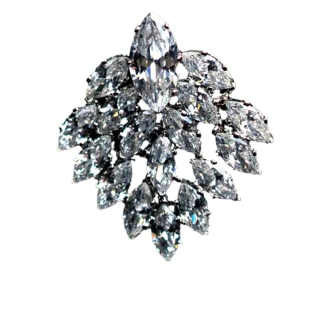 Luxury pave setting cubic zircon wedding diamond earrings