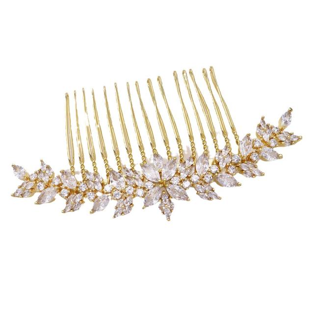 Luxury classic cubic zircon diamond wedding hair combs