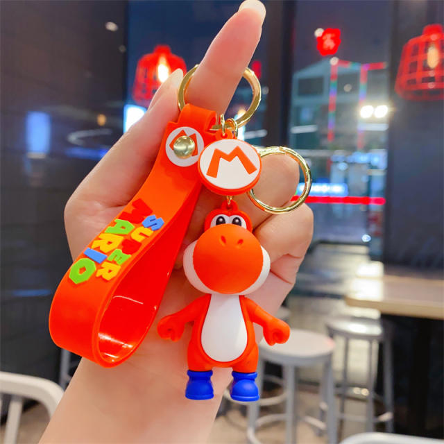 Cute colorful PVC Little Dinosaur cartoon keychain
