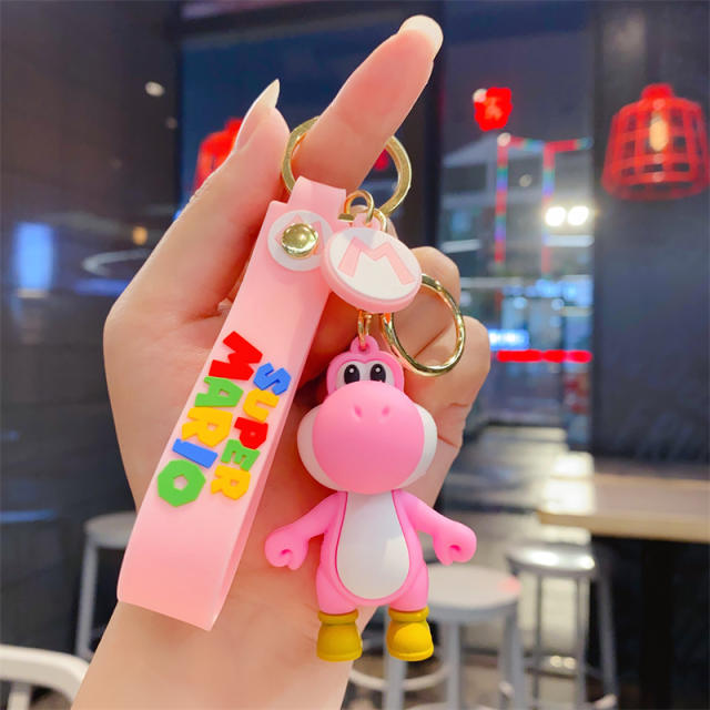 Cute colorful PVC Little Dinosaur cartoon keychain