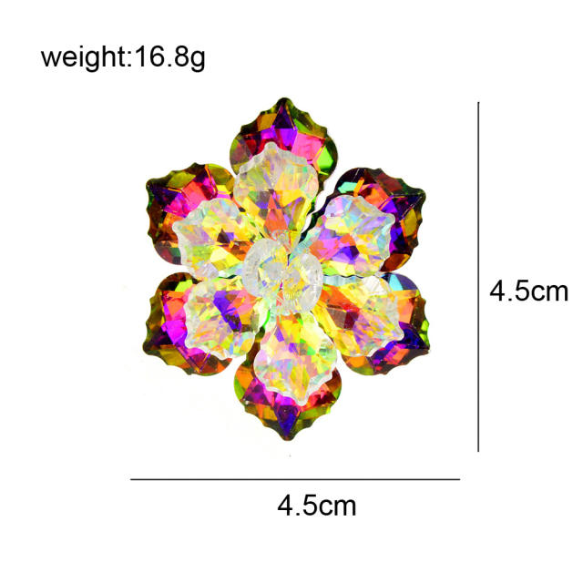 Fashionable colorful crystal flower elegant women brooch