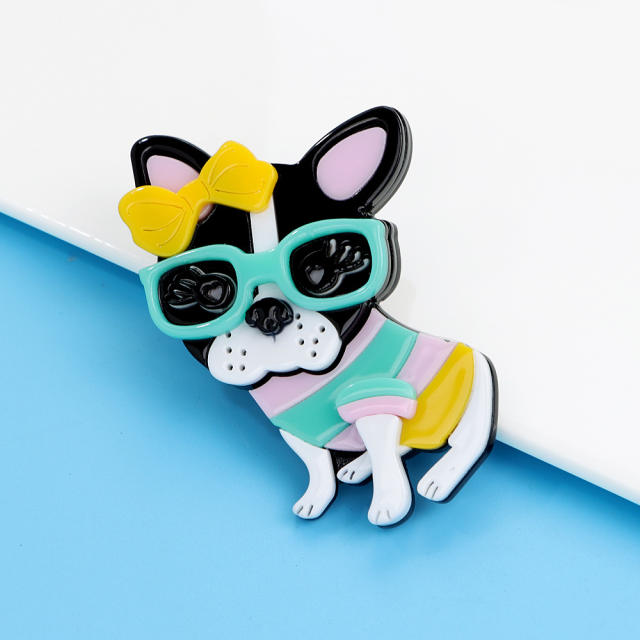 Cartoon cute Chihuahua acrylic brooch