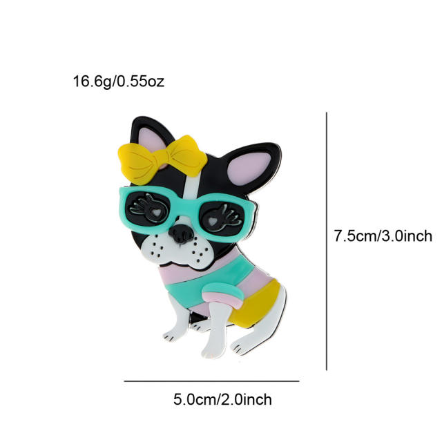 Cartoon cute Chihuahua acrylic brooch