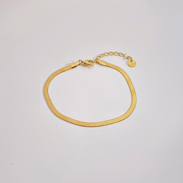 Simple stainless steel paperclip chain snake chain rope chain bracelet