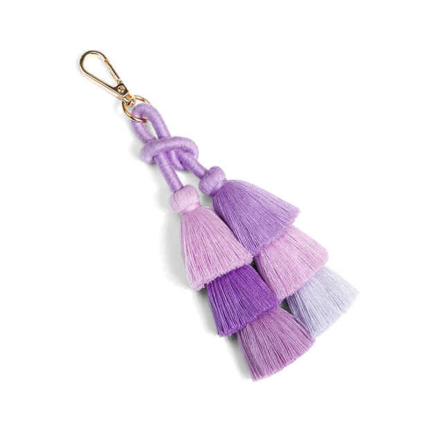Boho colorful rope tassel handmade keychain