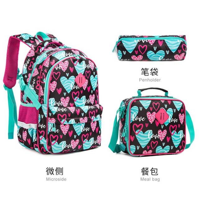 17inch cartoon flamingo heart unicorn school bag lunch bag pencil case set
