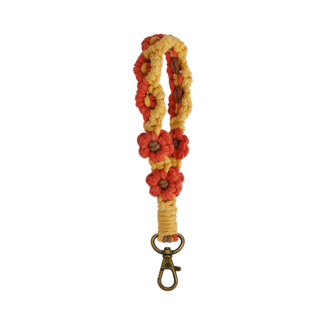 Autumn thanksgiving day braid flower wristlet keychain