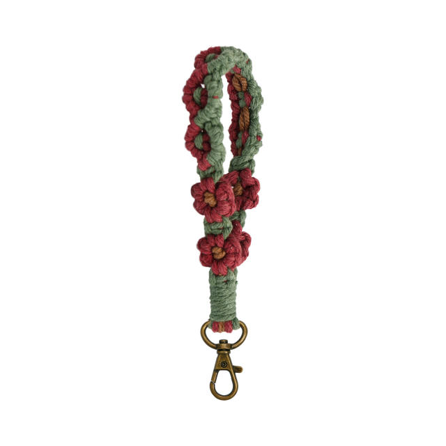 Autumn thanksgiving day braid flower wristlet keychain