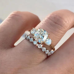 Delicate faux moissanite stone diamond rings set for wedding