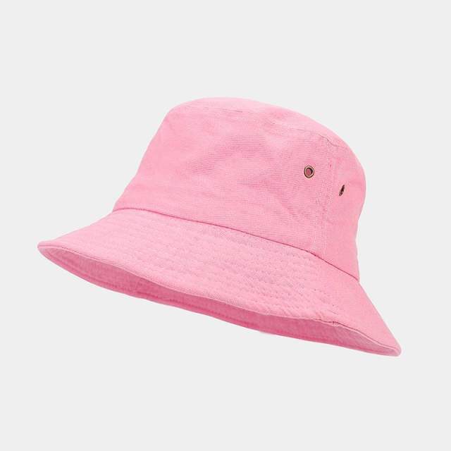 Simple plain color cotton easy match bucket hat